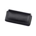 INSTEN Black Horizontal Leather Fabric Phone Case Cover Pouch With Belt Clip For Apple iPhone 5/ 5S/ SE