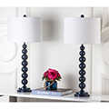 Safavieh Lighting 31-inch Jenna Stacked Ball Navy Table Lamps (Set of 2)