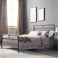Corvus Lorraine Vintage Style Steel Bed with Mesh Accents in Bronze