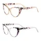 Womens Cat Eye Reading Glasses, 2 Pairs - 1 brown, 1 gray