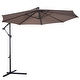 Costway 10' Hanging Umbrella Patio Sun Shade Offset Outdoor Market W/t Cross Base (Tan)