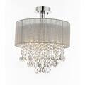 Silver and Crystal 15"W Ceiling Light Chandelier Pendant Flush Mount