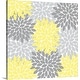 Tamara Robinson Premium Thick-Wrap Canvas entitled Flower Burst Yellow Dark And Light Gray