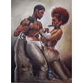 ''Made 4 Each Other (medium)'' by WAK - Kevin A. Williams African American Art Print (20 x 12 in.)