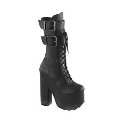 Women's Demonia Cramps 202 Boot Black Vegan Leather