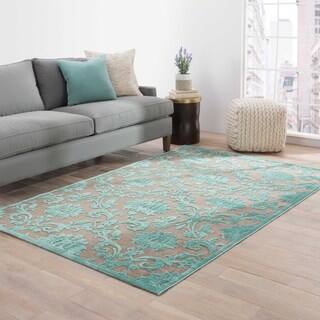 Machine Made Floral Pattern Brown\Blue (5x7.6) Area Rug