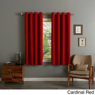 Aurora Home Silver Grommet Top Thermal Insulated 63-inch Blackout Curtain Panel Pair