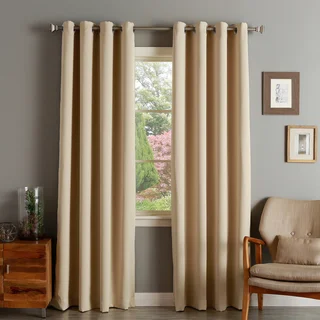 Aurora Home Silver Grommet Top Thermal Insulated 84-inch Blackout Curtain Panel Pair