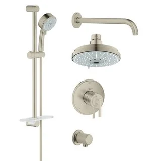 Grohe Atrio Jota Atrio Thermostatic Trim Rapido Bath Plus Shower Set Brushed Nickel