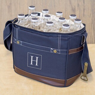 Personalized Navy 12-pack Bottle Cooler with Opener