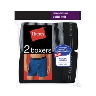 Hanes Men's Exposed Waistband Knit Boxer (Pack of 2)