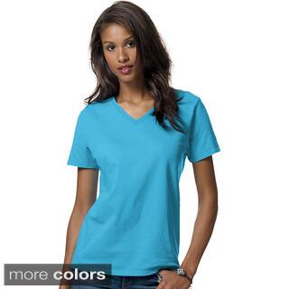 Hanes Relaxed Fit Women's ComfortSoft V-neck T-Shirt