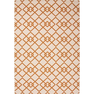 Jaipur Living Indoor-Outdoor Bloom Orange/Ivory Geometric Rug (7'11 x 10')