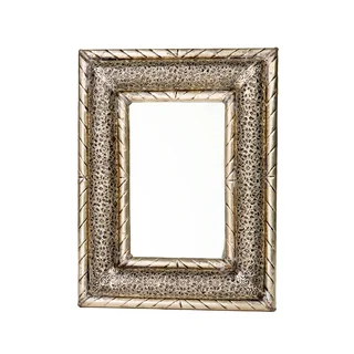 13-inch Dimensional Handcrafted Moroccan Metalwork Mirror