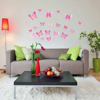 Pink Butterfly Set Vinyl Wall Decals