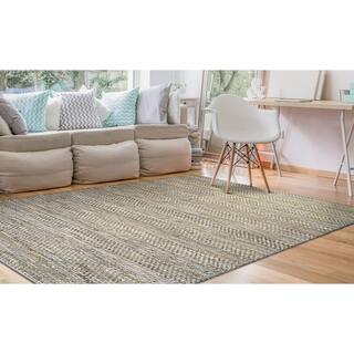 Natures Elements Clouds Ivory/ Oatmeal/ Sky Blue Rug (7'10 x 10'10)