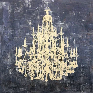 Art in Style 'Gold Chandelier' Hand Painted on Canvas Wall Art