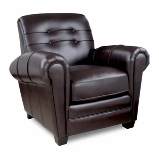 Aaron Leather Press Back Leigh Black Cherry Chair