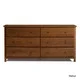 Grain Wood Furniture Shaker 6-drawer Solid Wood Dresser - Thumbnail 3