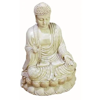 White Polystone Buddha Sculpture
