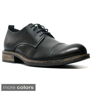 X-Ray Men's 'Green' Leather Cap Toe Oxford Shoes