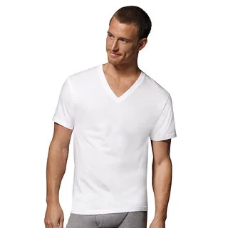 Hanes Big Men's ComfortSoft Tagless V-Neck Undershirt (Pack of 3)