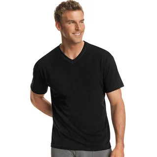 Hanes Men's Dyed ComfortSoft Tagless V-Neck Undershirt (Pack of 4)