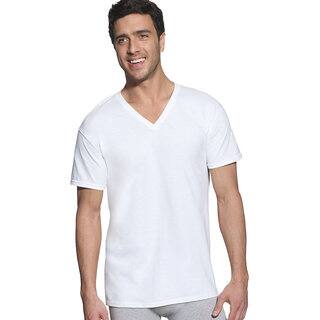 Hanes Classic Mens White V-Neck T-Shirt (Pack of 6)
