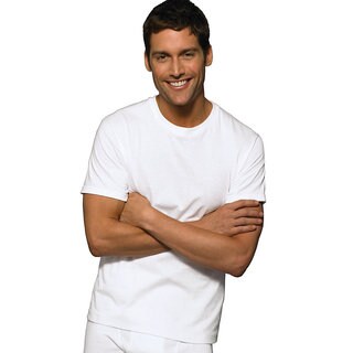 Hanes Classic Mens White Crew Neck T-Shirt (Pack of 6)