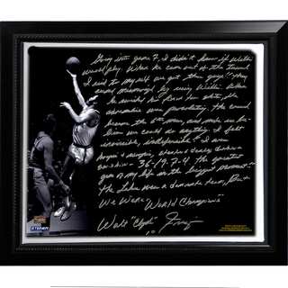Walt Frazier Facsimile 'The Willis Reed Game' Framed Stretched 22x26 Story Canvas