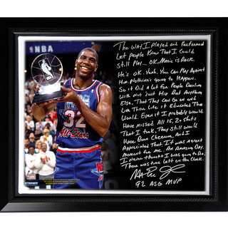 Magic Johnson Facsimile 'First Game Back' Story Stretched Framed 22x26 Story Canvas