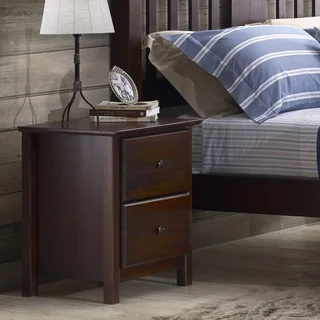 Grain Wood Furniture Shaker 2-drawer Cherry Solid Wood Nightstand