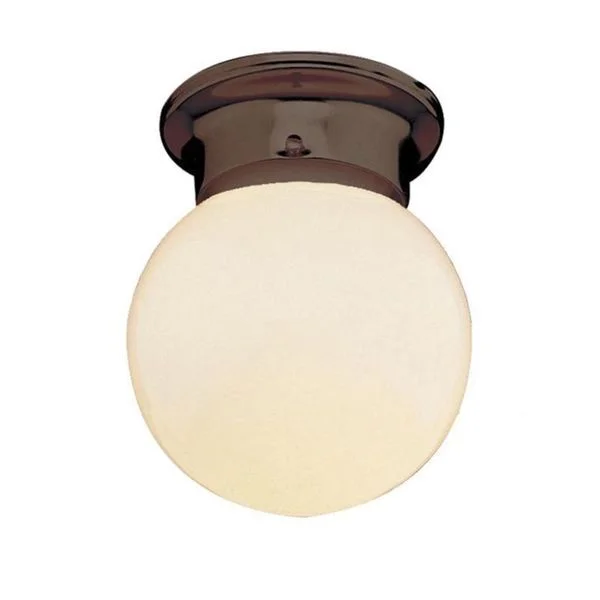Cambridge Rubbed Oil Bronze 1-light Flush Mount with Opal Shade