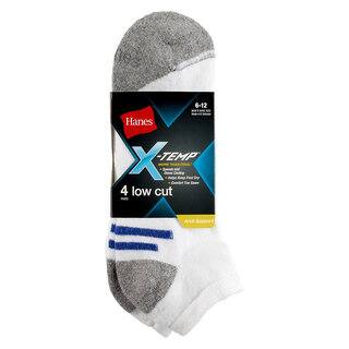 Hanes Men's X-Temp Arch Support Low Cut Socks 4-Pack