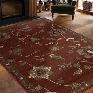 Carolina Weavers Ornate Expressions Collection Red Area Rug (7'10 x 10'10)