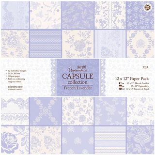 Papermania Paper Pack 12"X12" 32/Pkg-French Lavender