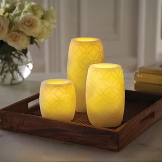 Order Home Collection 3-piece Embossed Candle Set with Timer