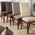 TRIBECCA HOME Flatiron Nailhead Upholstered Dining Chairs (Set of 2)