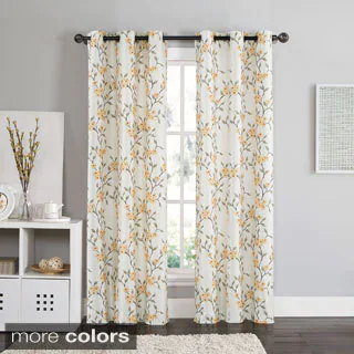 VCNY Rebecca Floral 84-inch Grommet Top Room Darkening Curtain Panel Pair