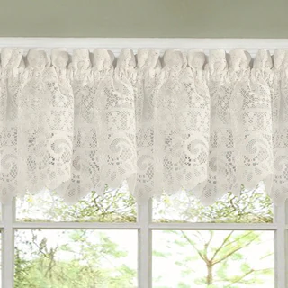 Luxurious Old World Style Lace Kitchen Curtains- Tiers and Valances in Cream