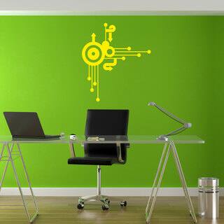 Circle Arrow Urban Decor Yellow Sticker Vinyl Wall Art