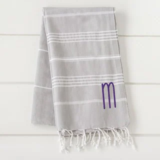 Personalized Grey Turkish Towel