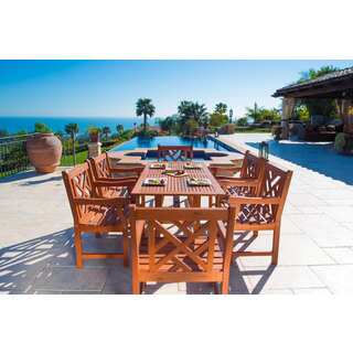 Malibu Eco-friendly 7-piece Wood Outdoor Dining Set