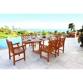 Malibu Eco-Friendly 7-Piece Rounded Outdoor Dining Set