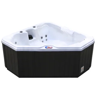 American Spas 2-person 28-Jet Triangle Spa with Multi Color Spa Light