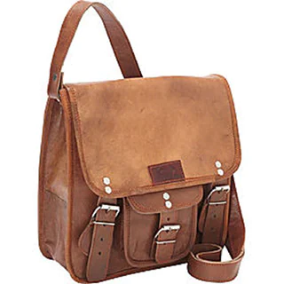 Sharo Small Brown Genuine Hand-crafted Leather Cross Body Bag