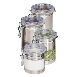 "Honey-Can-Do KCH-01310 Stainless Steel and Acrylic Canister Containers, 4-Pack