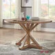 Benchwright Rustic X-base Round Pine Wood Dining Table by iNSPIRE Q Artisan - Thumbnail 3