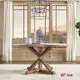 Benchwright Rustic X-base Round Pine Wood Dining Table by iNSPIRE Q Artisan - Thumbnail 2