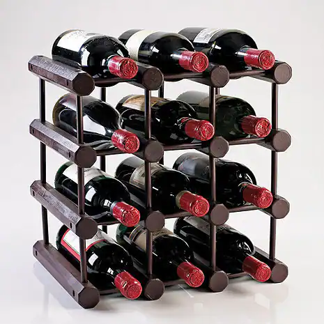 Modular 12-Bottle Mahogany Wine Rack